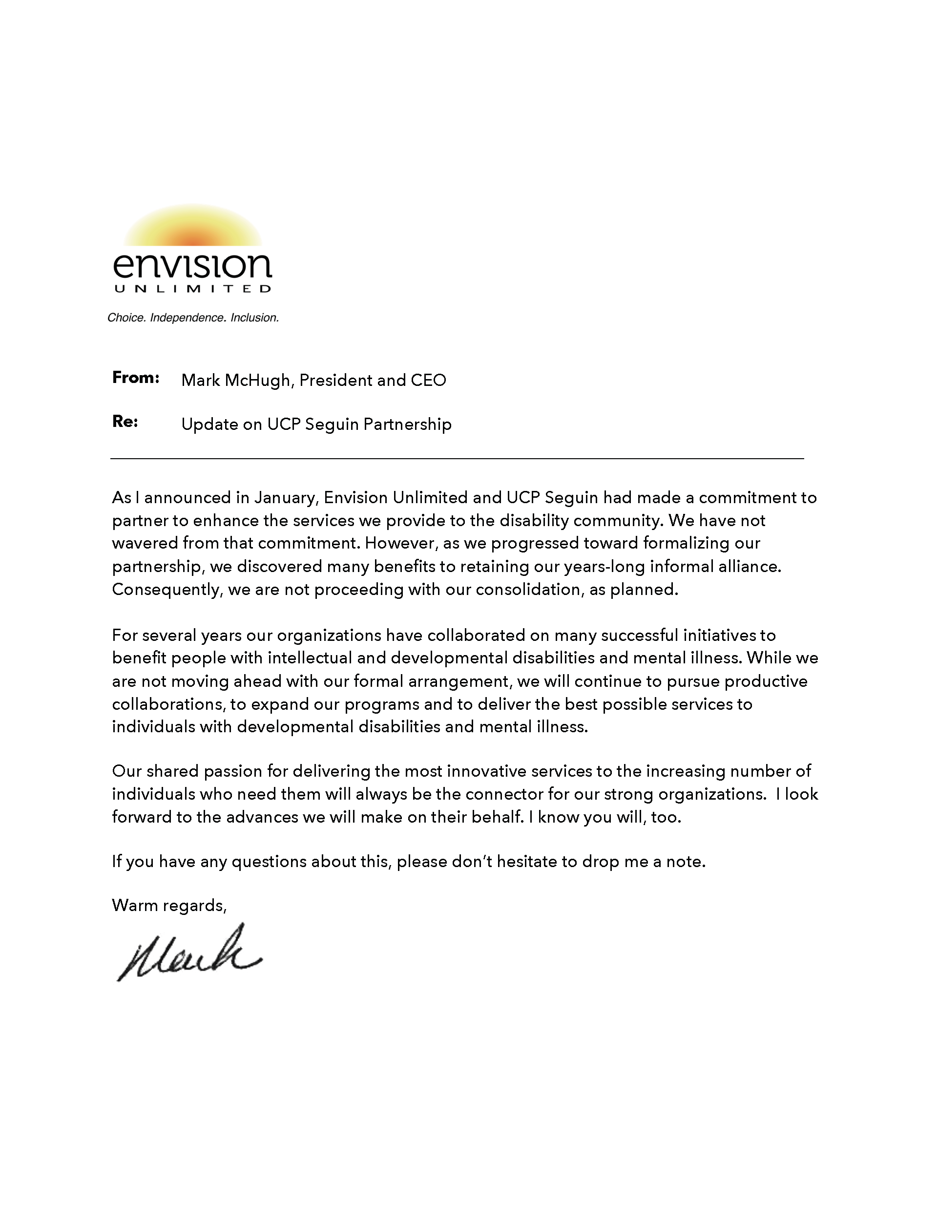Update on Our Partnership with UCP Seguin