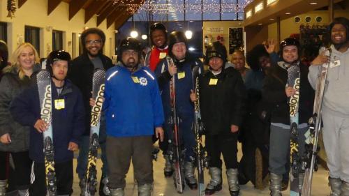 members skiing