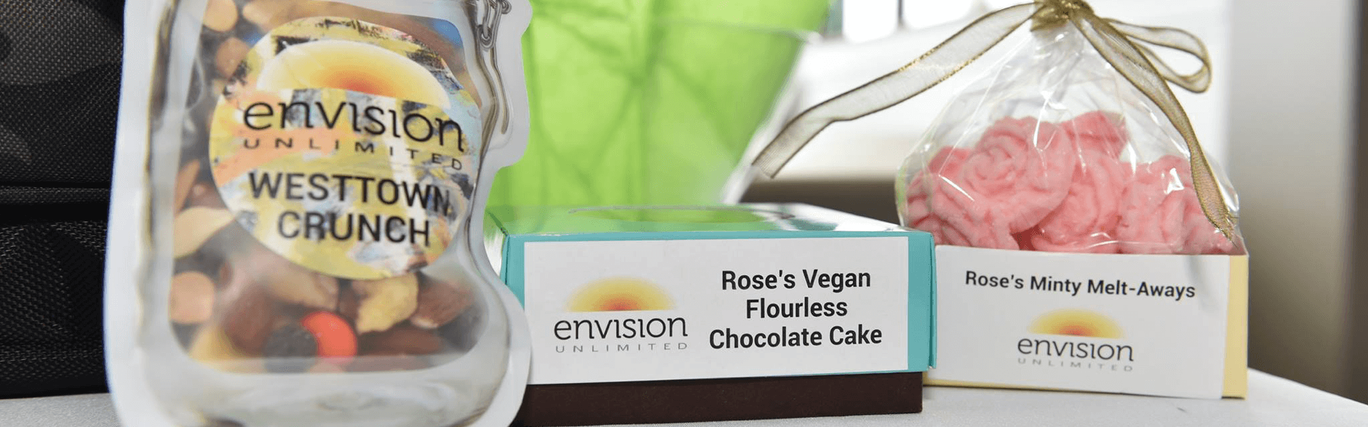 Products displayed with Envision logo branding on them