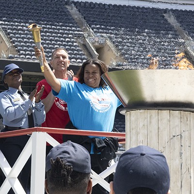 Lighting the Special Olympics Flame of Hope