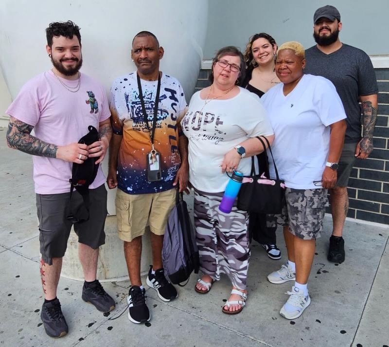 Envision Unlimited members Ernest with host mom Mary Zornoza and family