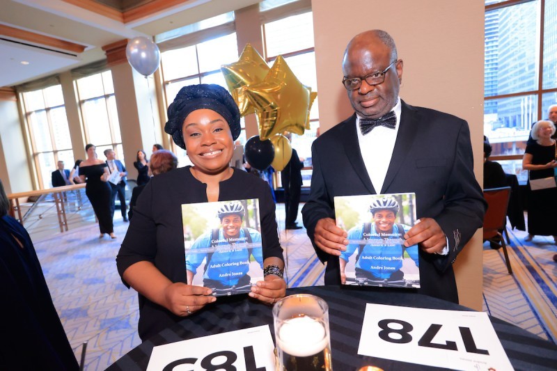 Treena Glover and Andre sharing Colorful Memoirs at the Envision Unlimited Bright Futures Ball in April.