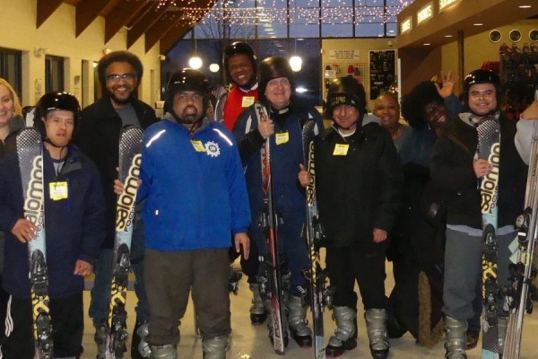 members skiing